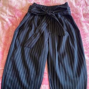 Women's Navy Pinstripe Pants